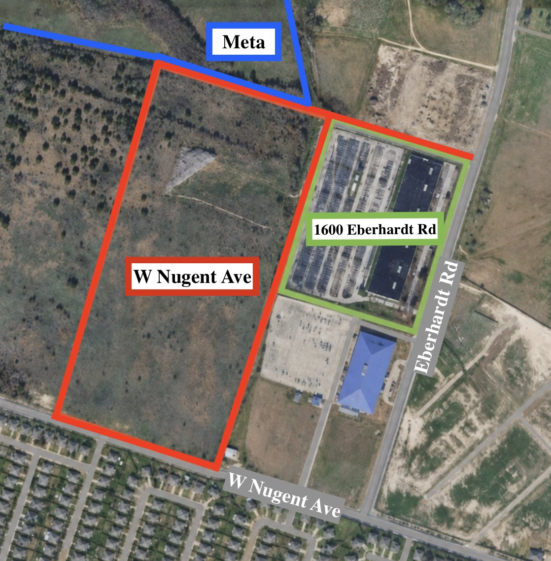 2606 W Nugent Ave land parcel aerial view